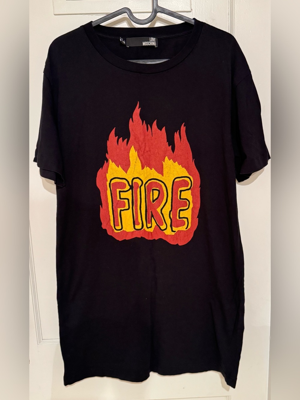 Love Moschino "FIRE" Flame Graphic T-Shirt